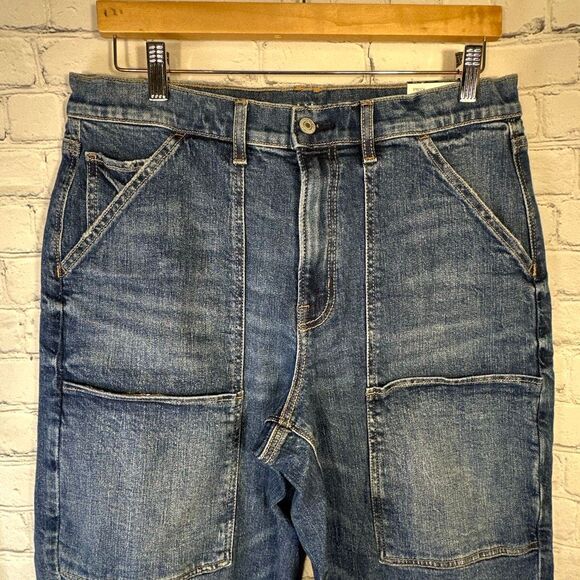 NEW American Eagle Jeans Womens 10 Super High Rise Baggy Straight Short Stretch - Picture 2 of 13